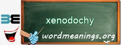 WordMeaning blackboard for xenodochy